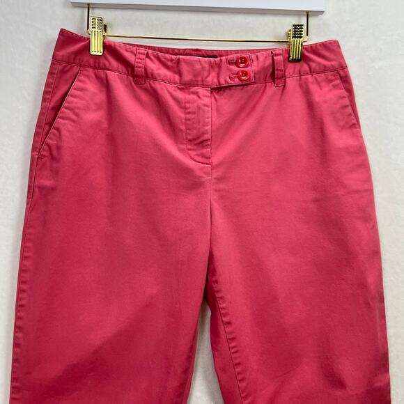 Vineyard Vines Coral Stretch Cropped Chino Dress Pants with Pockets, Size 8 - Picture 3 of 10